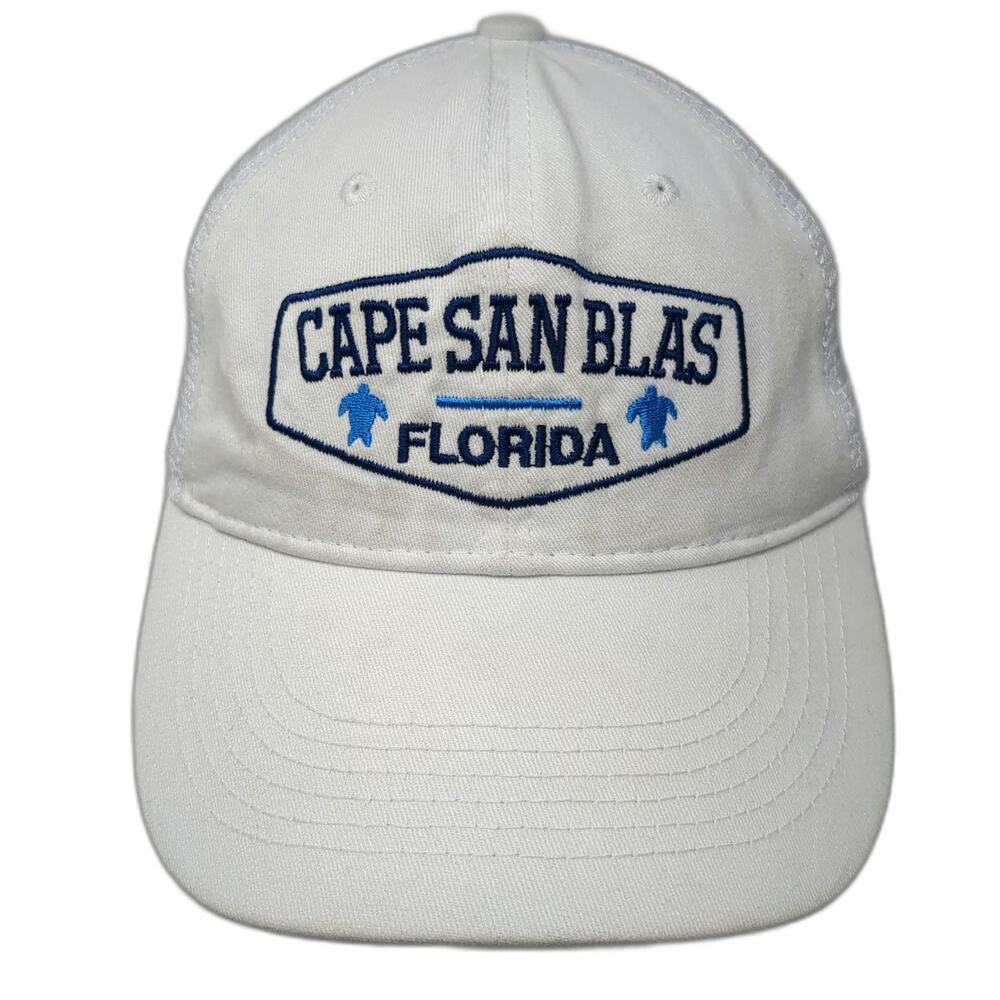 CSI Baseball Cap White One Size Mesh Back Strapback Cape San Blas Florida Hat
